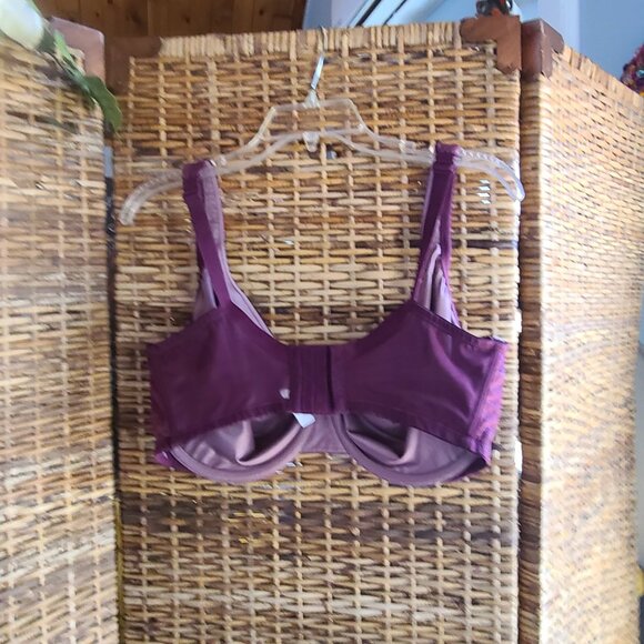Lane Bryant CACIQUE Bra Unlined Modern Lace UL Full Coverage Plum Color Size 38G - Picture 4 of 5